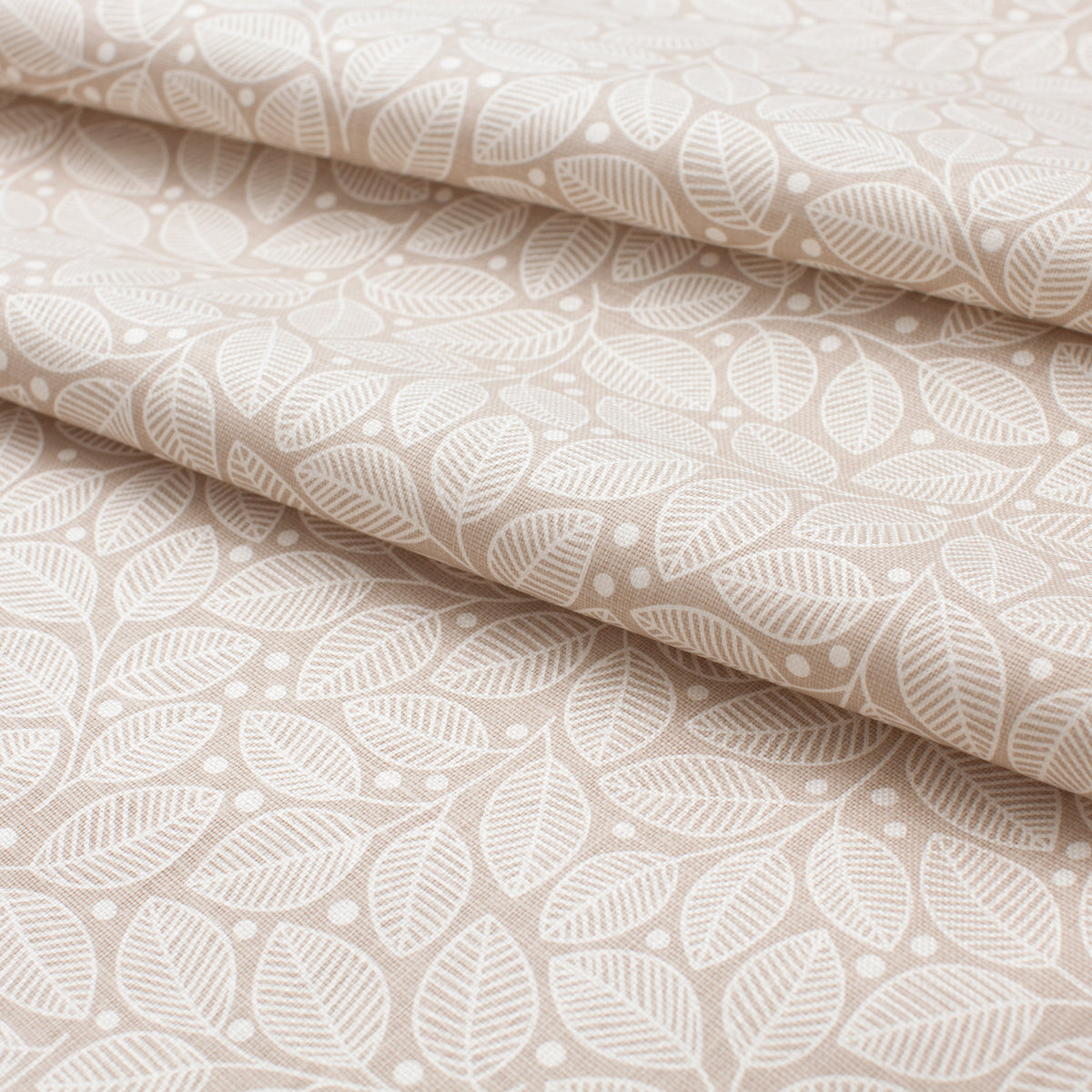 Belgian Linen Pillow Case - Leaves & Berries Taupe