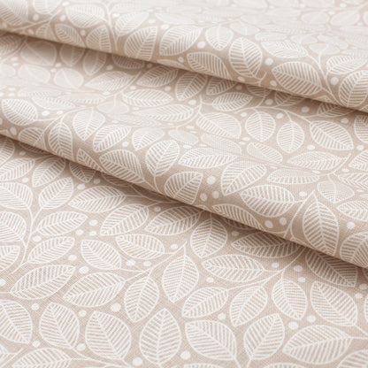 Belgian Linen Pillow Case - Leaves & Berries Taupe