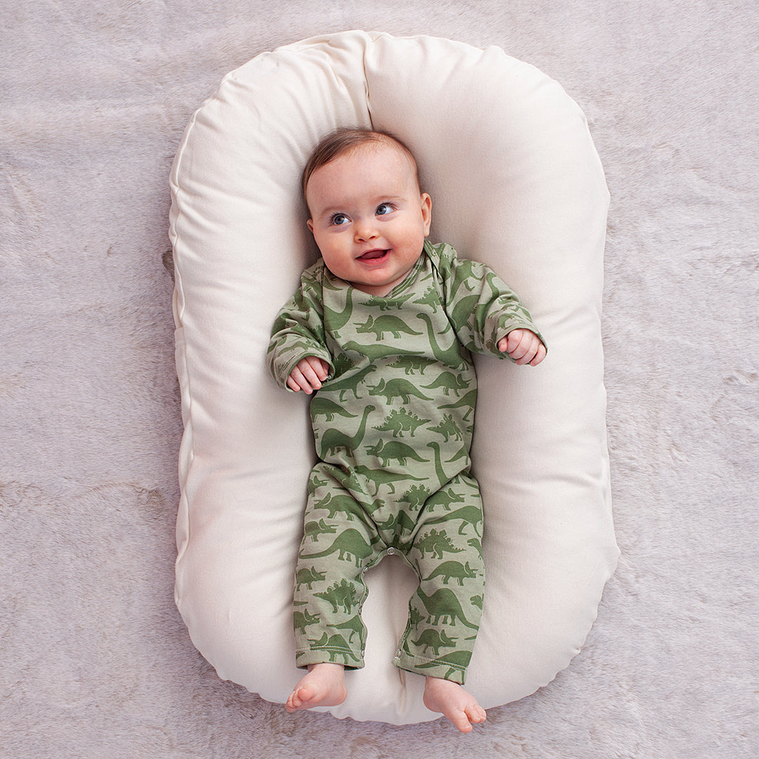 Long Sleeve Romper - Dinosaurs Sage