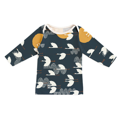Long-Sleeve Lap Tee - Cranes Night Sky