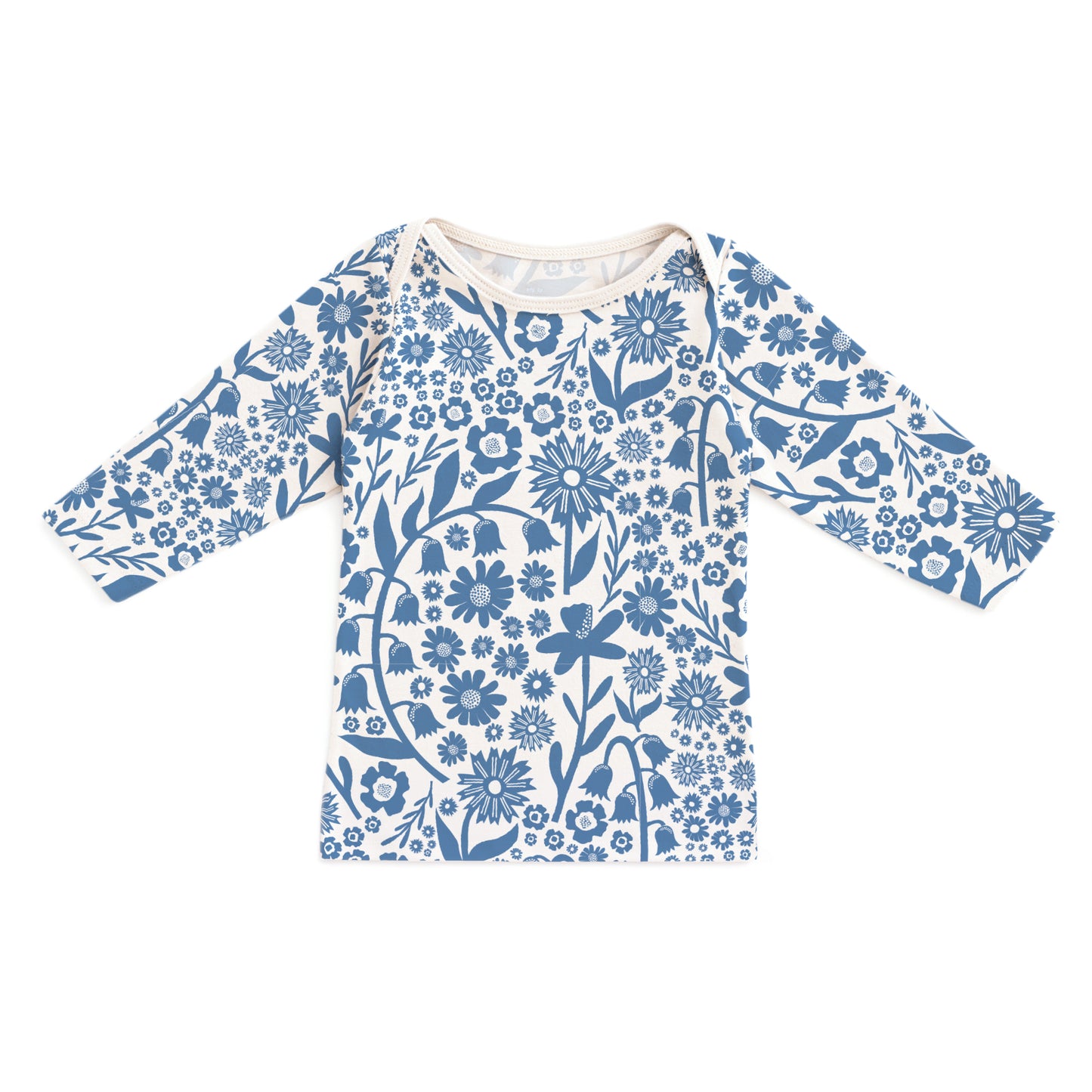 Long-Sleeve Lap Tee - Dutch Floral Delft Blue