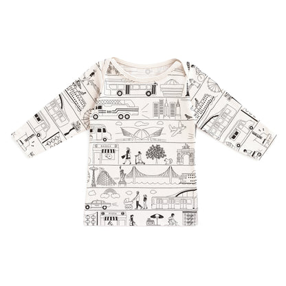 Long-Sleeve Lap Tee - New York On The Go Black