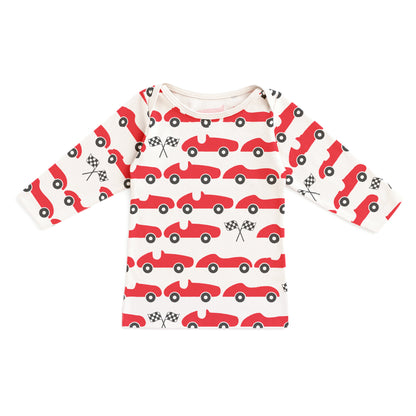 Long-Sleeve Lap Tee - Race Cars Red