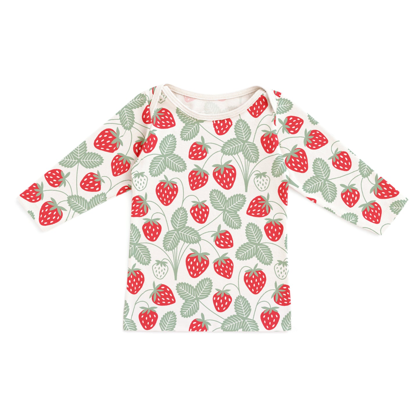 Long-Sleeve Lap Tee - Strawberries Red & Green
