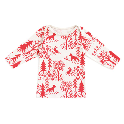 Long-Sleeve Lap Tee - Winter Scenic Red
