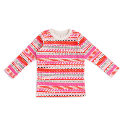 Long-Sleeve Tee - Geo Stripes Pink
