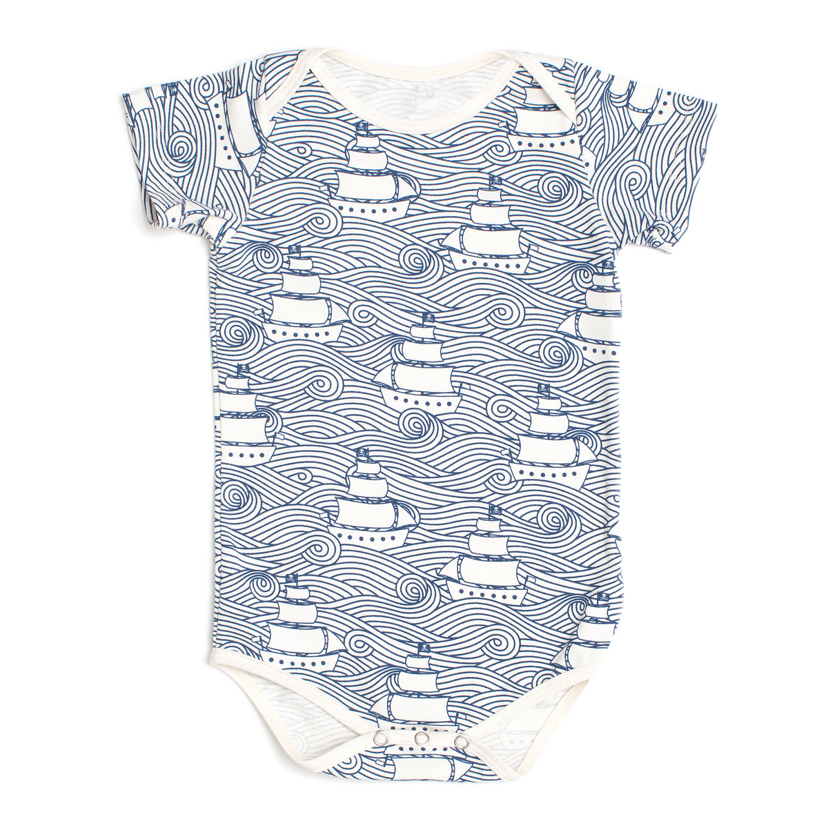 Short Sleeve Snapsuit - High Seas Navy