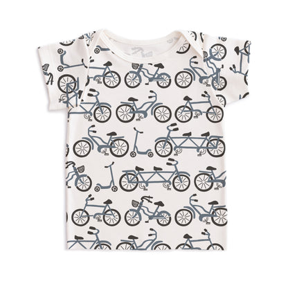 Short-Sleeve Lap Tee - Bikes Slate Blue
