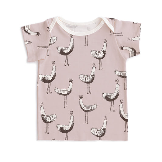Short-Sleeve Lap Tee - Bird Parade Pink