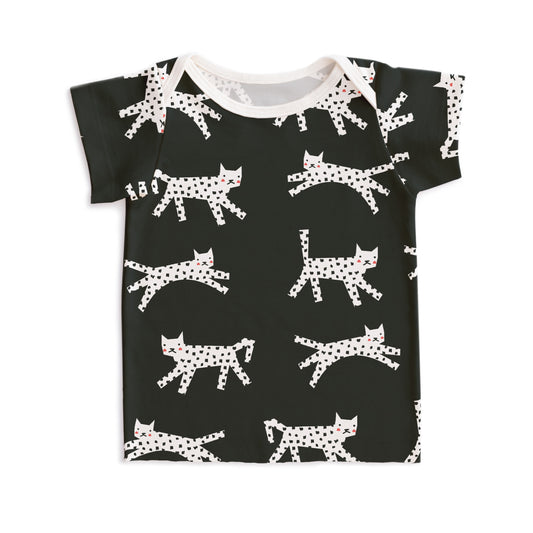 Short-Sleeve Lap Tee - Cats Black