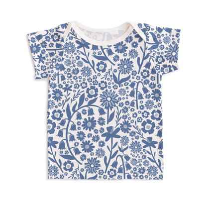 Short-Sleeve Lap Tee - Dutch Floral Delft Blue