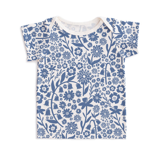 Short-Sleeve Lap Tee - Dutch Floral Delft Blue
