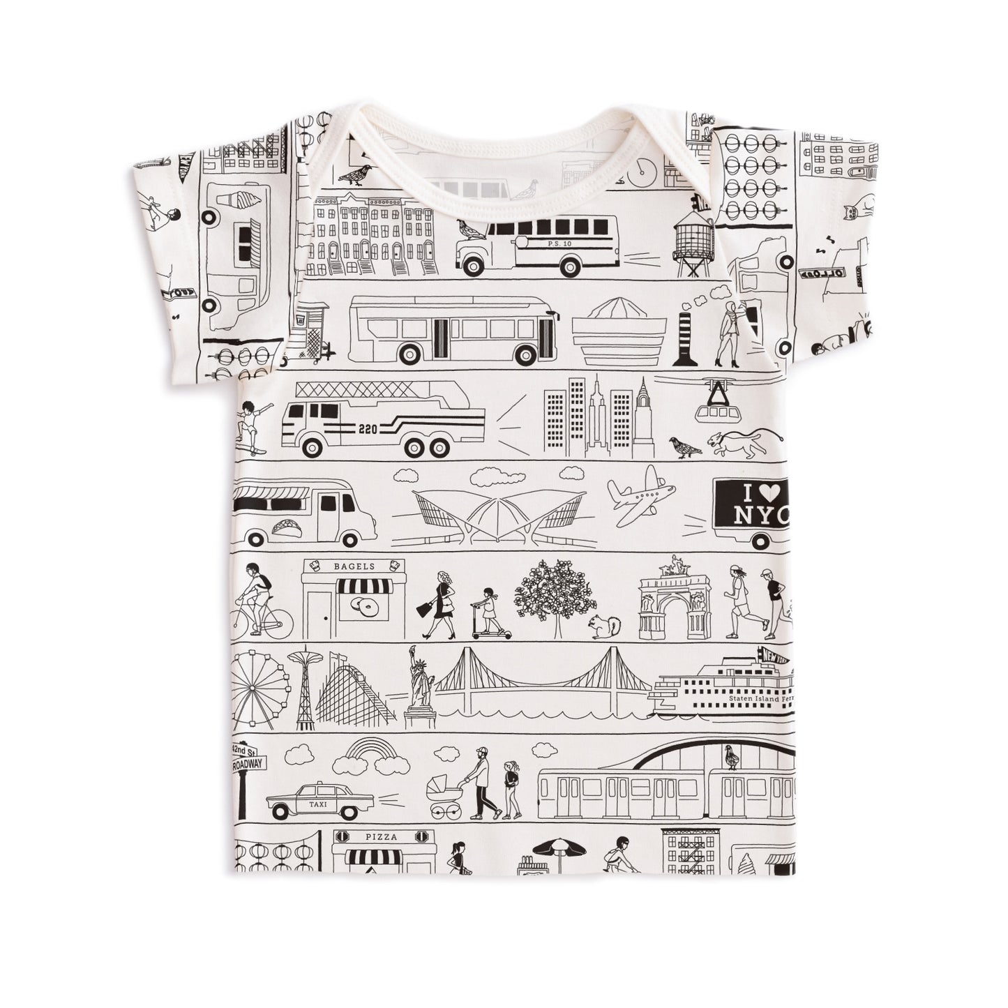 Short-Sleeve Lap Tee - New York On The Go Black