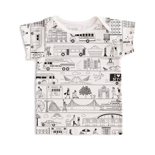 Short-Sleeve Lap Tee - New York On The Go Black