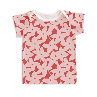 Short-Sleeve Lap Tee - Pinwheel Flowers Pink
