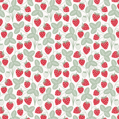 French Terry Blanket - Strawberries Red & Green