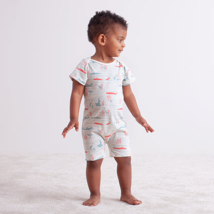 Summer Romper - Firetrucks Red