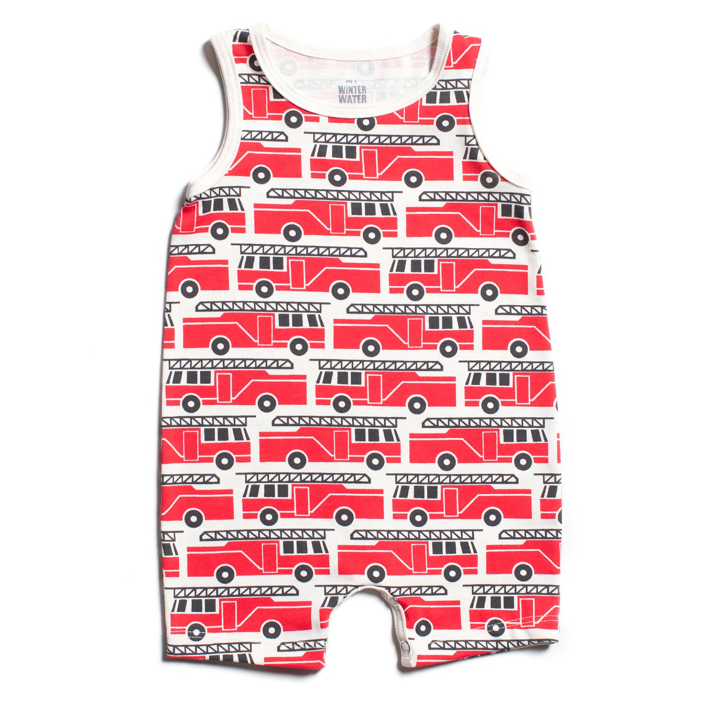 Tank Top Romper - Firetrucks Red