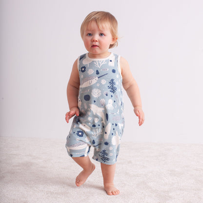 Tank Top Romper - Big Rigs Surf Blue