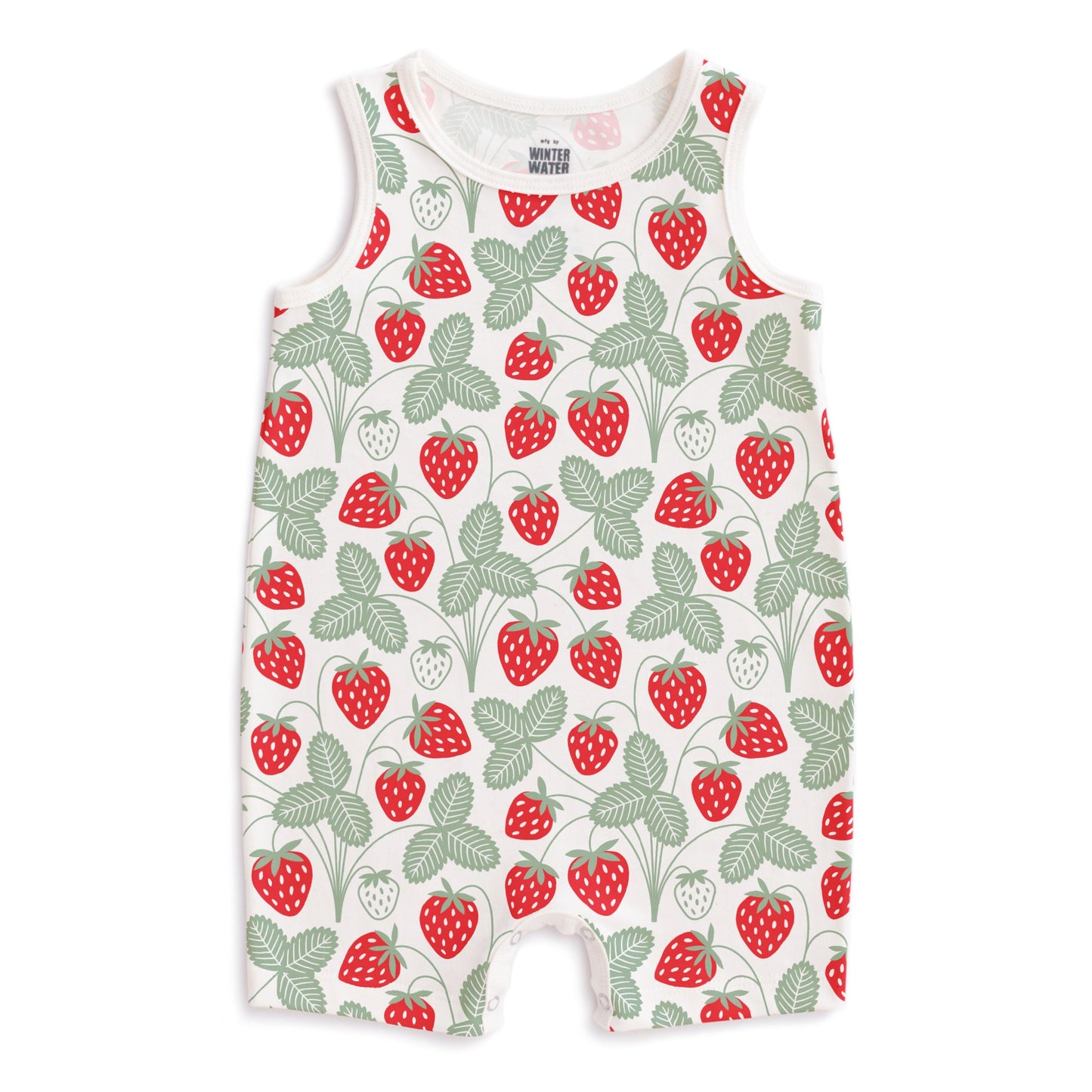 Tank Top Romper - Strawberries Red & Green